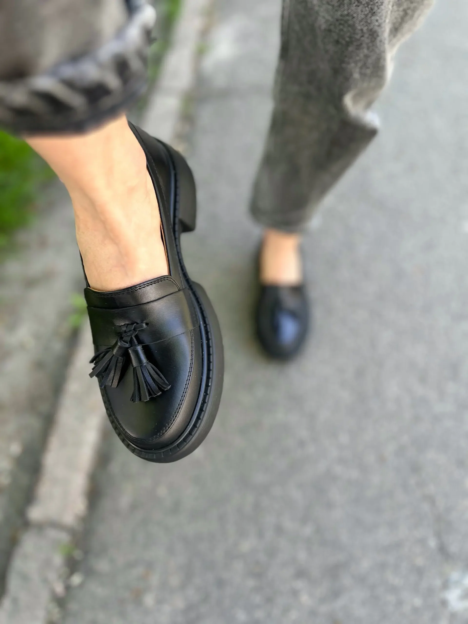 Black Tassel Loafers Women: Chunky Platform Style