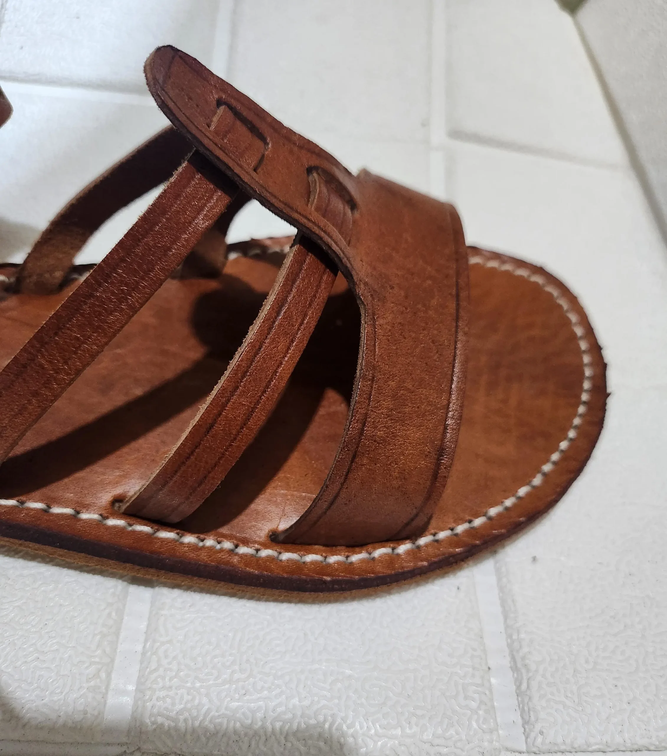Women’s Brown Toe Loop Ankle Strap Sandals